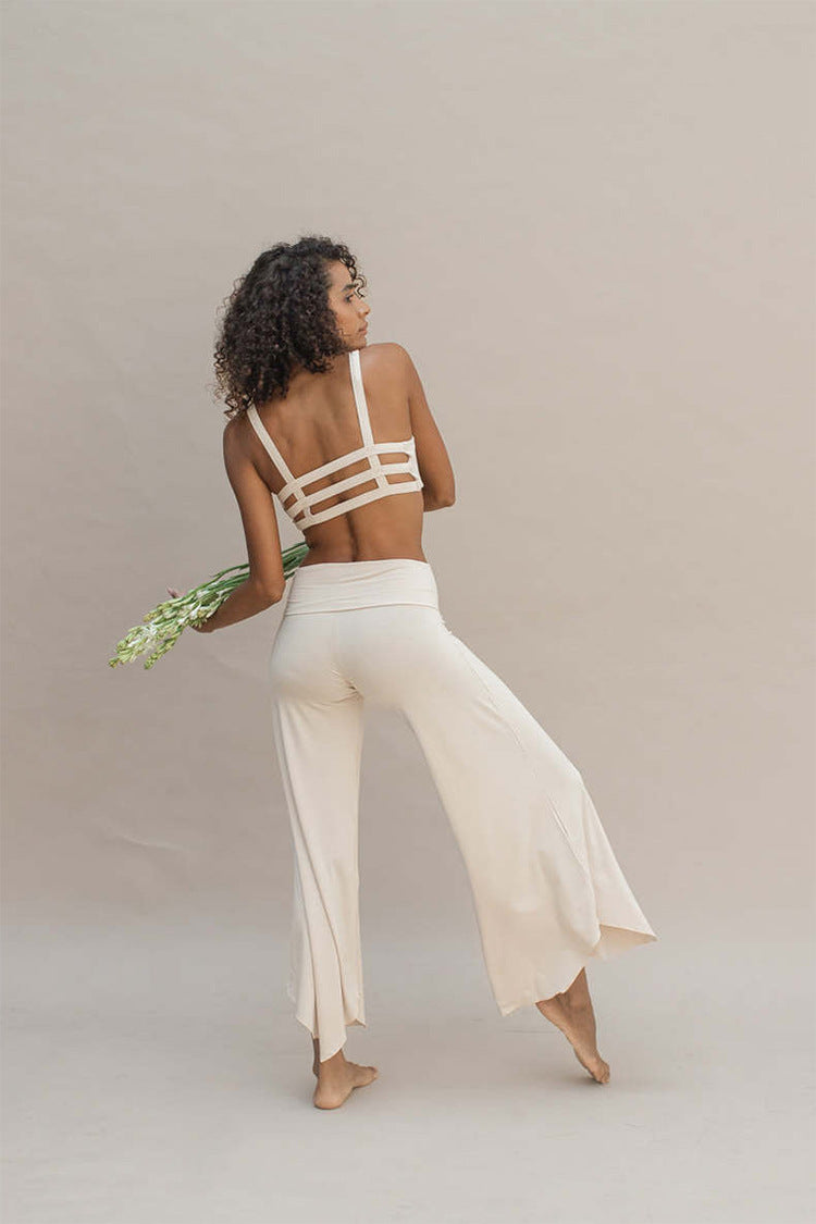 Yoga Suit Backless Spaghetti Straps Backless Bra