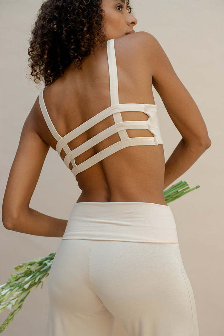 Yoga Suit Backless Spaghetti Straps Backless Bra