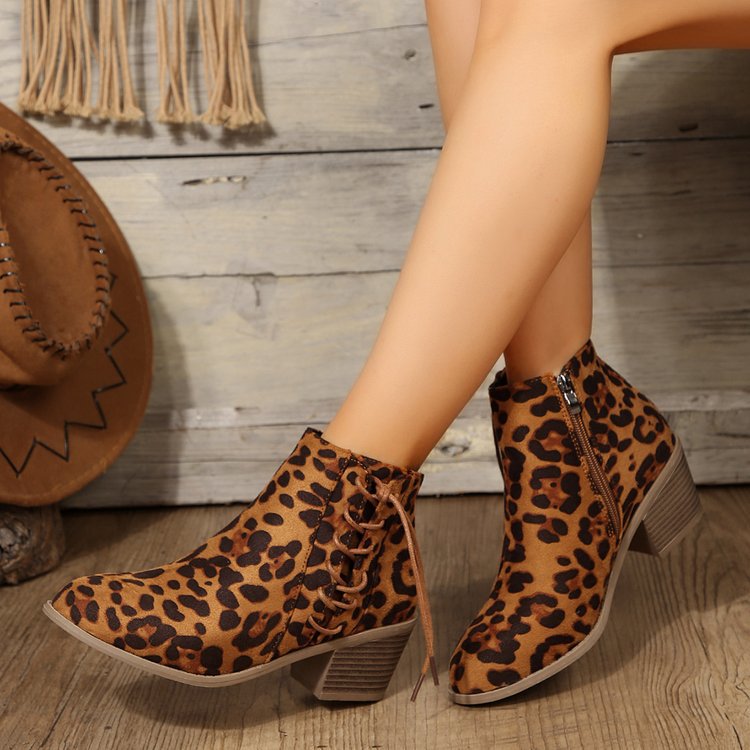 Fofinha - Leopard Fashion Heel Boots