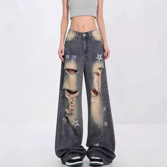 Fofinha - Street Retro Ripped Jeans